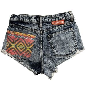 The Laundry Room Acid Wash Distressed Denim Shorts 27 Y2K Festival Grunge